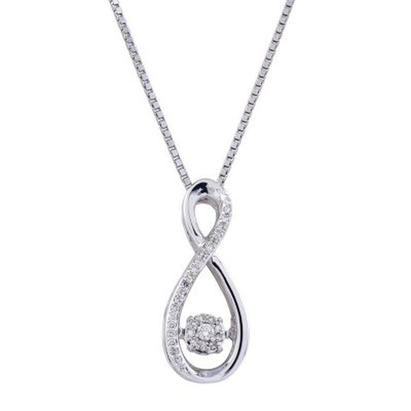 Sterling Silver Dancing Diamond Infinity Pendant