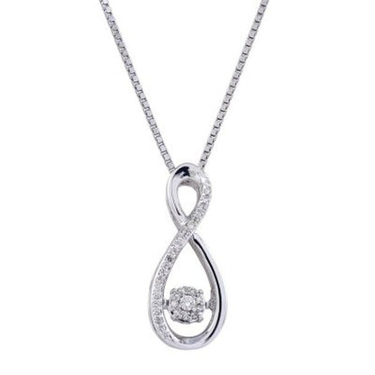 Sterling Silver Dancing Diamond Infinity Pendant