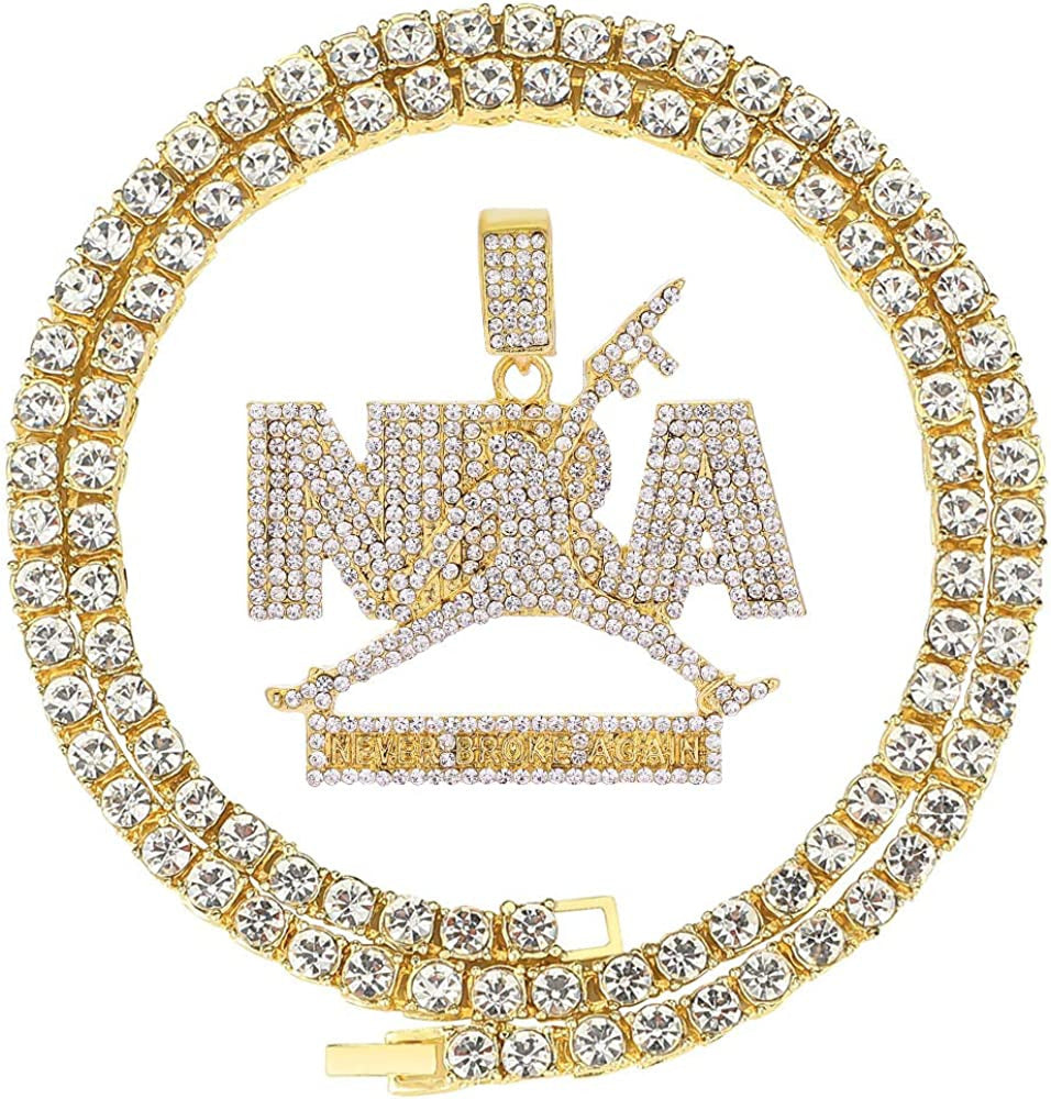 Iced Out Nba Pendant Silver Gold Young Boy Chains for Men,Hip Hop Rapper Pendant