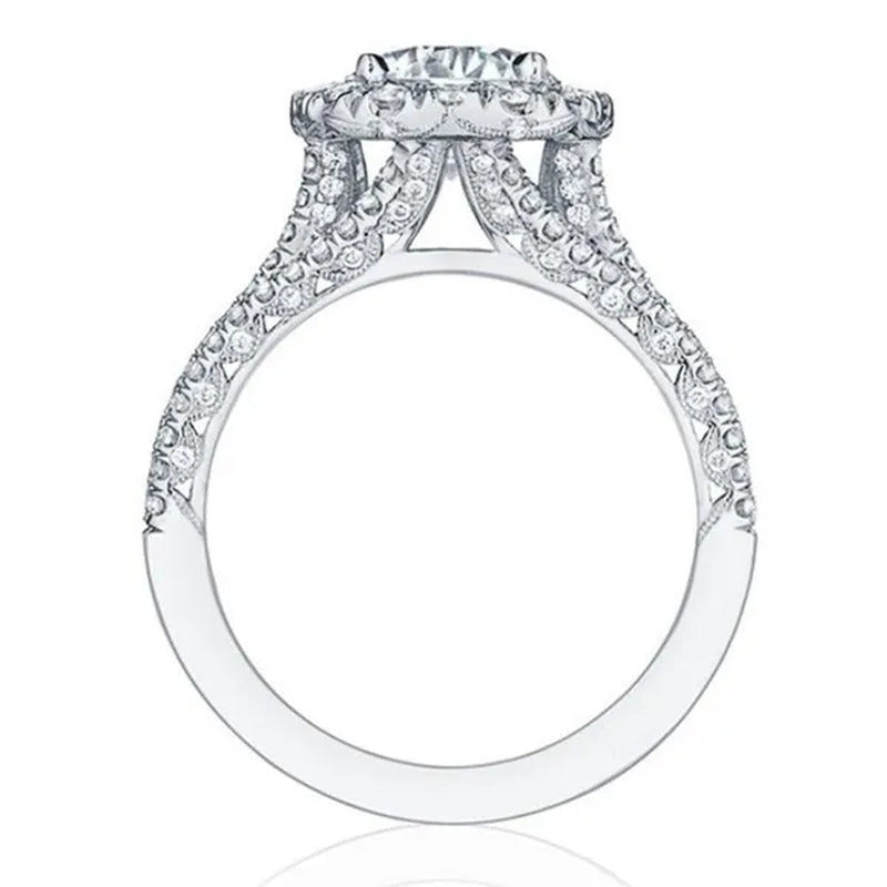 Women Wedding Diamond Ring 18K Gold Micro Pave Diamond Rings for Engagement Ring