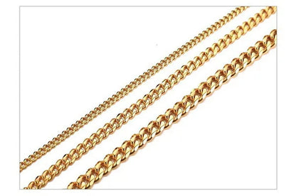 Hot Sale! Men'S Necklace Stainless Steel Cuban Link Chain Silver Gold Color Male