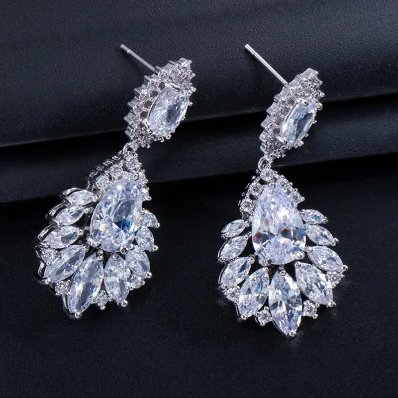 Gloriya Vintage Exquisite Marquise Silver Plated Jewelry Tear Drop Green Tanzani