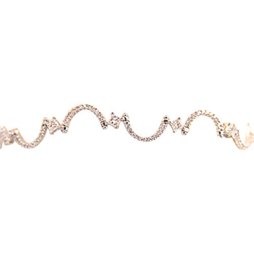 2.48 CT 11 PRINCESS SHAPE DIAMOND SET ROUND BRILLIANT SH DIAMOND SWIRL BRACELET