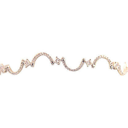 2.48 CT 11 PRINCESS SHAPE DIAMOND SET ROUND BRILLIANT SH DIAMOND SWIRL BRACELET