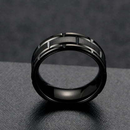 Simple Style Fashion Trendy 316L Stainless Titanium Steel Men Personalized Ring