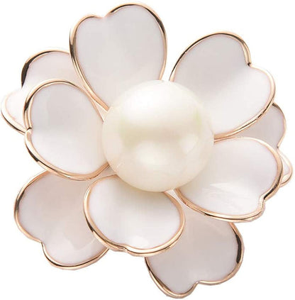 GYAYU Women'S Flower Pearl Enamel Brooch Pins for Ladies Jewelry