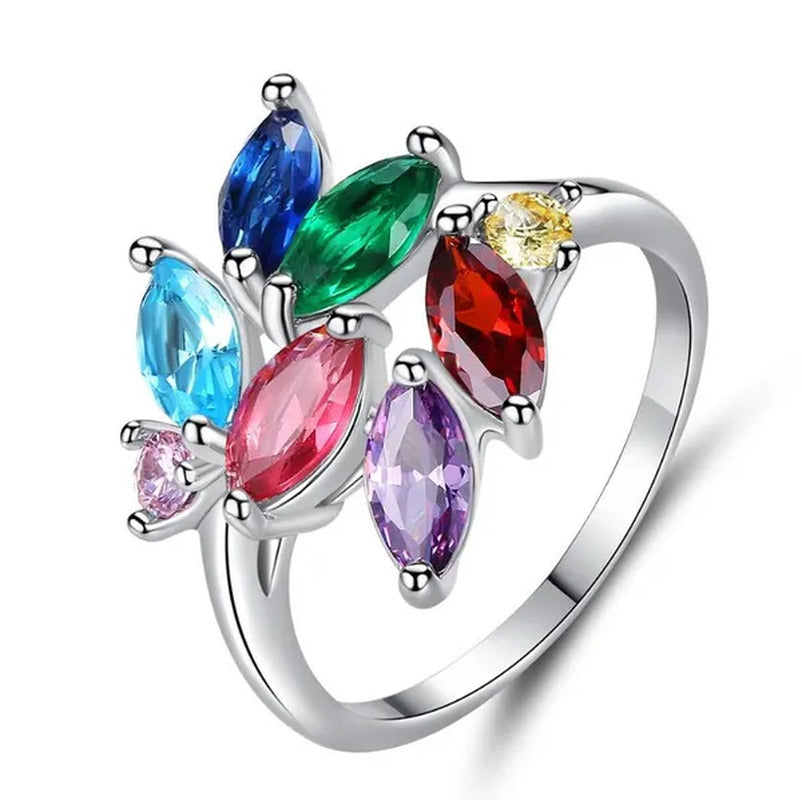 Fashion Jewelry Exquisite Gold-Plated Sapphire Emerald Ruby Amethyst Topaz Bride