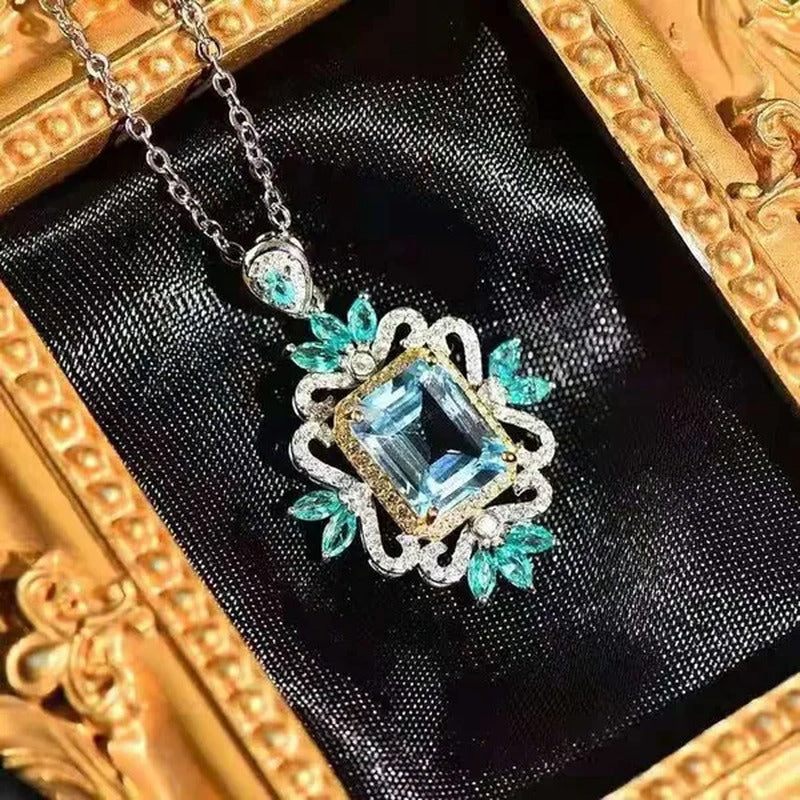 The Jewelry Imitation Natural Topaz Necklace Inlaid with High Carbon Diamond Pen