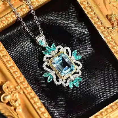 The Jewelry Imitation Natural Topaz Necklace Inlaid with High Carbon Diamond Pen