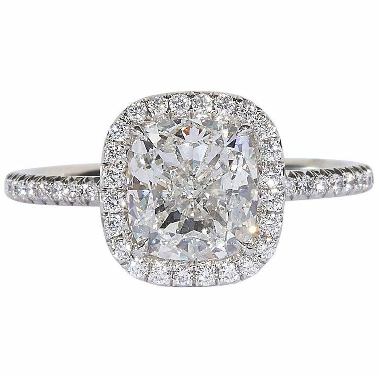 GIA 3 Carat Cushion Cut Engagement Ring GIA Certified G color VS2 clarity