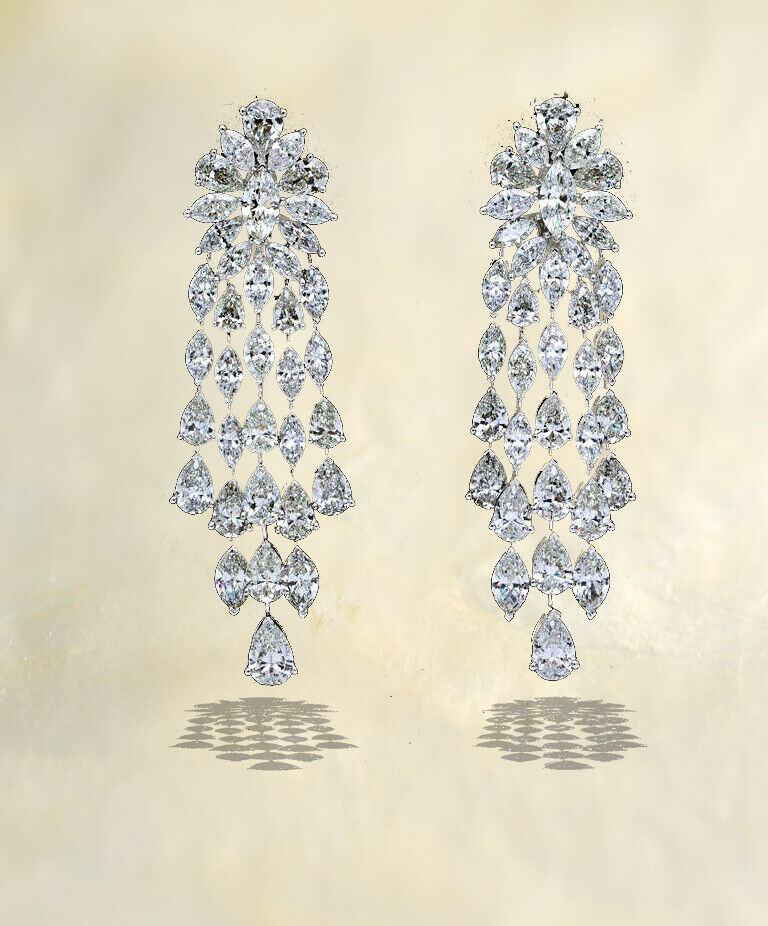Diamond 36.41 carats of marquise and pear shape diamonds set in 18k white gold.