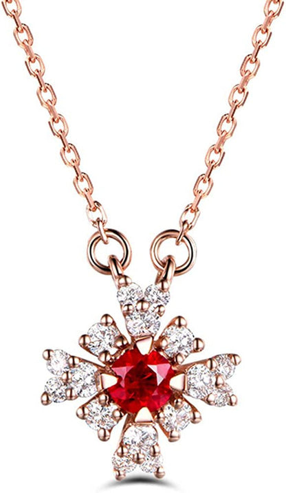 Natural Red Ruby Diamond Pendant Solid 14K Rose Gold Antique 925 Sterling Silver