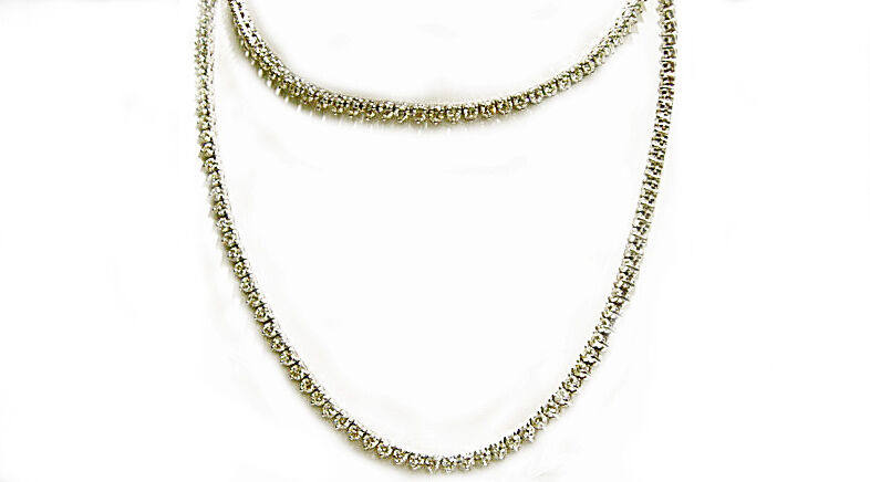 DIAMOND ROUND BRILLIANT SHAPE DIAMOND LONG INCHES TENNIS NECKLACE