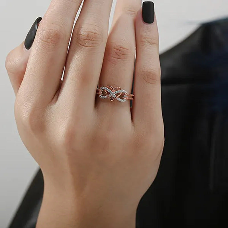 Black Rose Gold Heart Ring Ladies Ring Ladies Valentine'S Day Birthday Gift Jewe