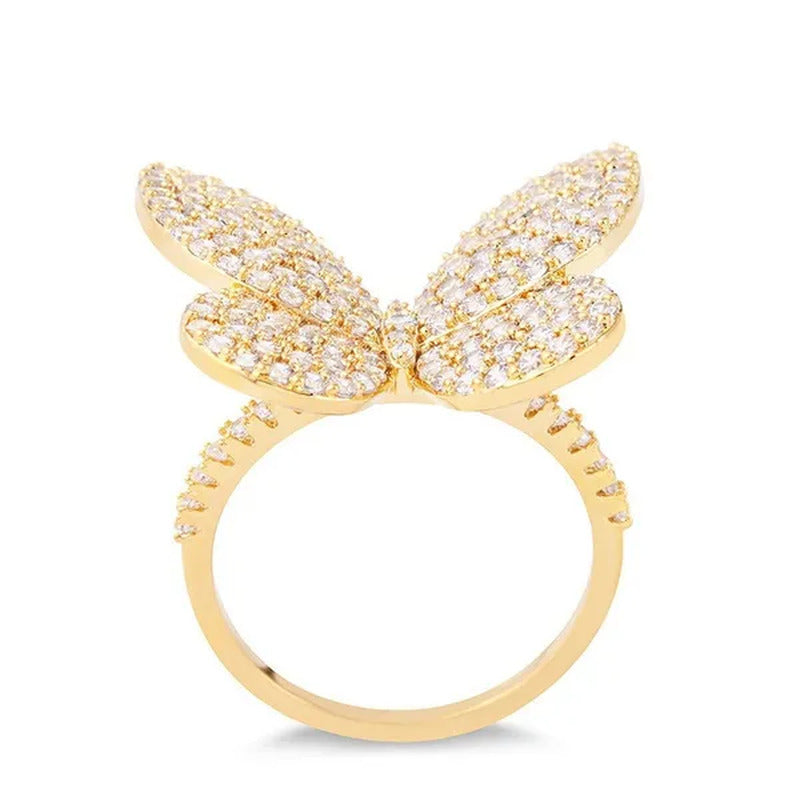 925 Silver Ring Butterfly Ring Statement Crown Ring Natural Gemstones Ring Weddi