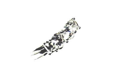 DIAMOND THREE STONE BAND GROOVED