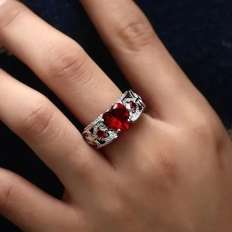 New Exquisite Women'S Fashion Couple'S Ring 925 Sterling Silver Natural Morganit