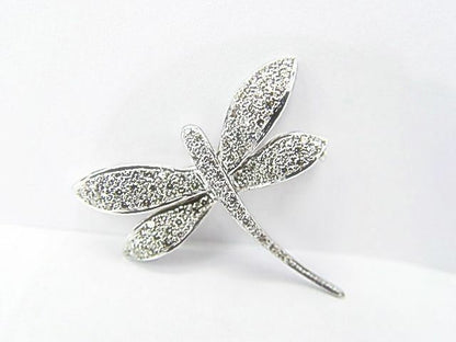 DIAMOND ROUND BRILLIANT SHAPE DRAGON FLY DIAMOND PIN BROOCH