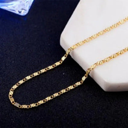 New Fashion Luxury Exquisite Men and Women Fashion Solid Chain Necklace 2Mm Wide