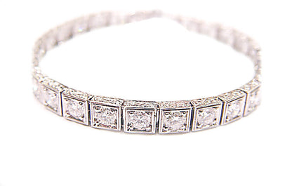 6.29 CT 27 ROUND BRILLIANT CUT DIAMONDS SET IN 4 PRONGS BOX SET TENNIS BRACELET