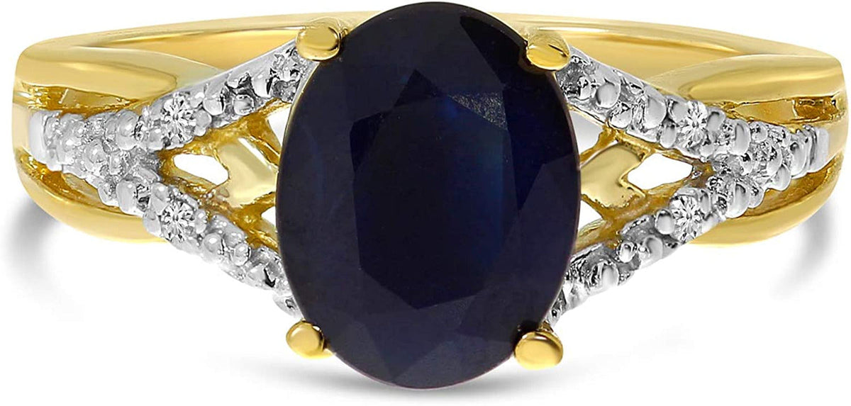 Sapphire and Diamond Ring in 14K Yellow Gold