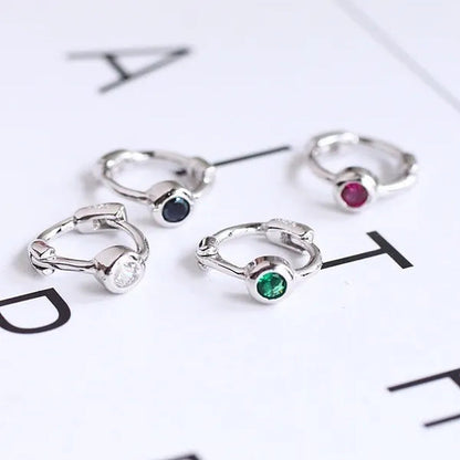 1PC Tiny Color Diamond Hoop Earrings Huggie Hoops Dainty Ear Bone Earrings