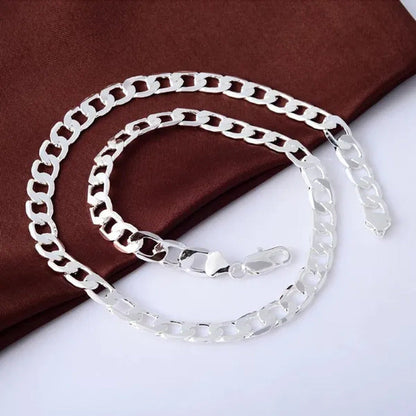 Fine Jewelry 925 Sterling Silver Necklace for Women Men 8MM Hip Hop Necklace