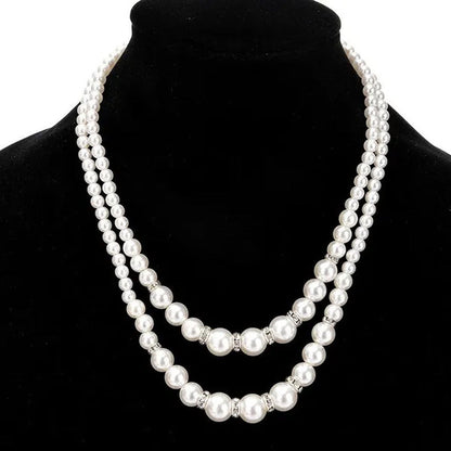 Fashion Double Layer Ladies Pearl Necklace Sister Companion Surprise Gift Ladies