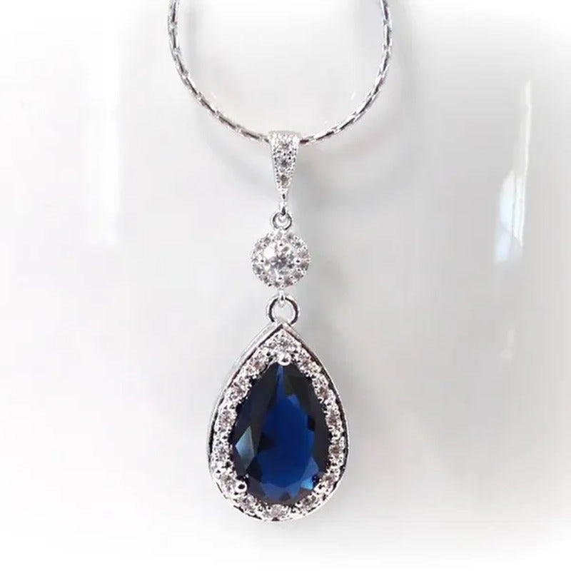 3Psc Exquisite 925 Sterling Silver Diamond Pendant Diamond Necklace Romantic Eng