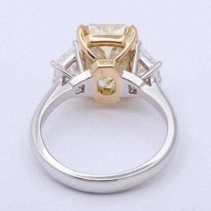 5 Carat Radiant Cut Yellow Diamond Ring GIA Certified
