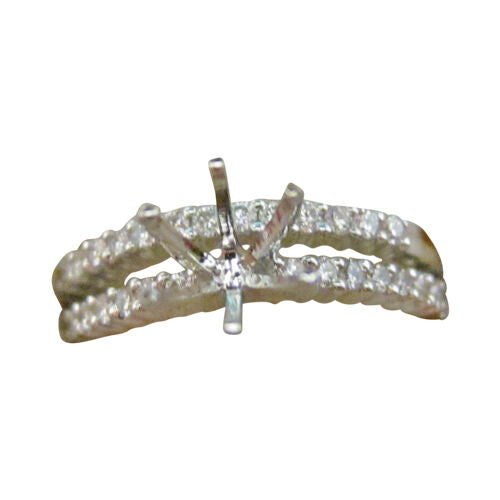 DIAMOND ROUND BRILLIANT SHAPE HALF WAY SET 2 PIECE ENGAGEMENT RING
