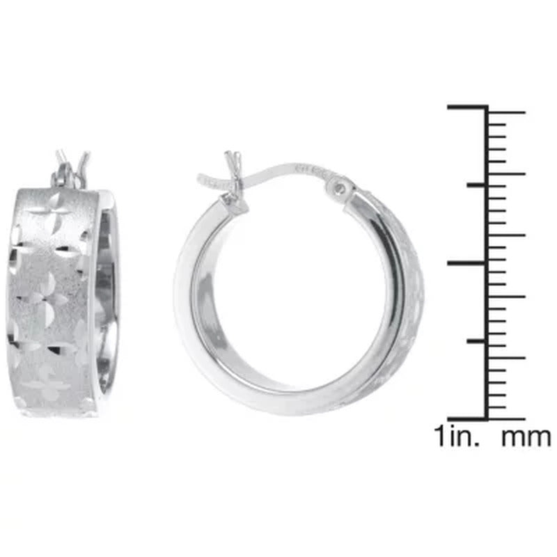 Sterling Silver 20Mm and 45Mm Star Pattern Hoop Set
