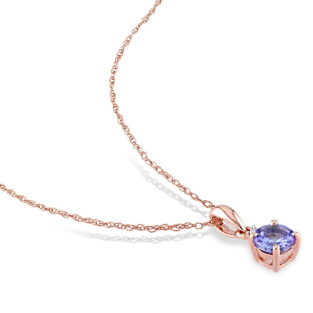 Miabella Women'S 1/2 Carat T.G.W. Tanzanite and Diamond Accent 10Kt Rose Gold So
