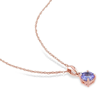 Miabella Women'S 1/2 Carat T.G.W. Tanzanite and Diamond Accent 10Kt Rose Gold So