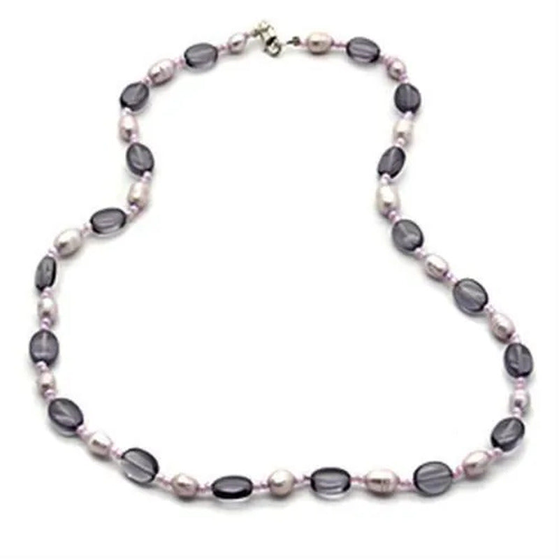 LOS066 - Silver 925 Sterling Silver Necklace with Synthetic Synthetic Glass in A