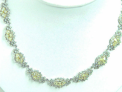 FANCY COLOR DIAMOND ROUND FANCY YELLOW DIAMOND MULTI SHAPE DIAMOND NECKLACE