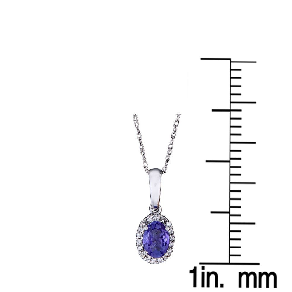 Gin & Grace 10KT WG Tanzanite and Diamond Accent Pendant Necklace