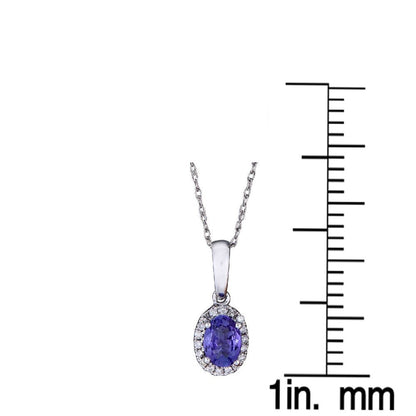 Gin & Grace 10KT WG Tanzanite and Diamond Accent Pendant Necklace