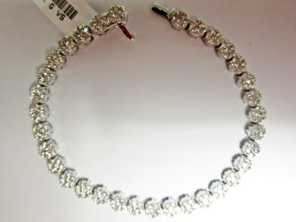 DIAMOND SEVEN CLUSTER DIAMOND EACH LINK DIAMOND BRACELET