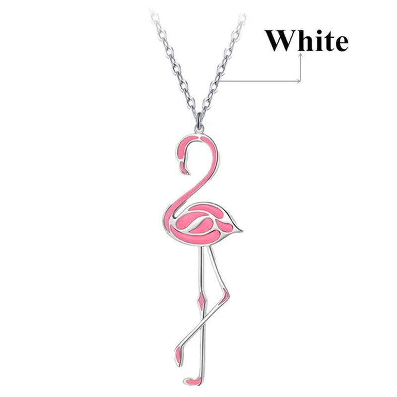 Romantic Elegant Engagement Wedding Linkchain Animal Shape Flamingo Pendant Neck
