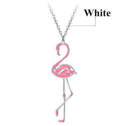 Romantic Elegant Engagement Wedding Linkchain Animal Shape Flamingo Pendant Neck