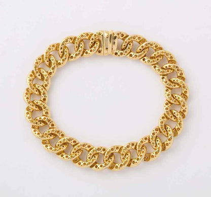 Diamond Link Bracelet Yellow Gold