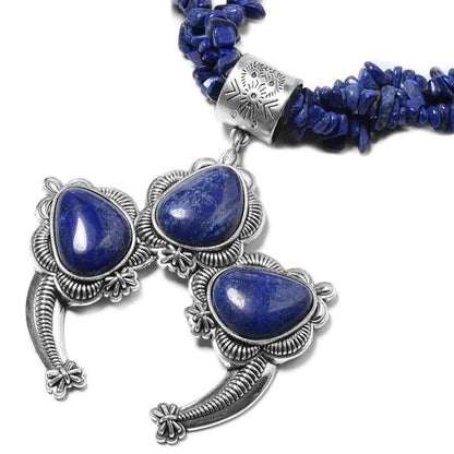 Shop LC Silvertone Lapis Lazuli Beaded Pendant Multi Strand Layered Necklace Uni