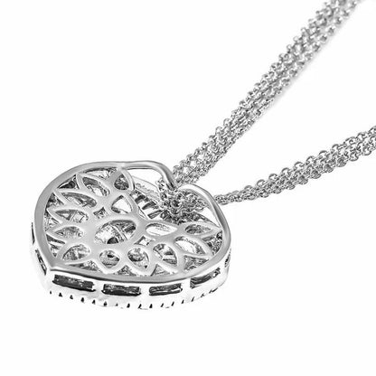 Shop LC Platinum Plated Statement Cubic Zirconia Love Pendant Necklace for Women