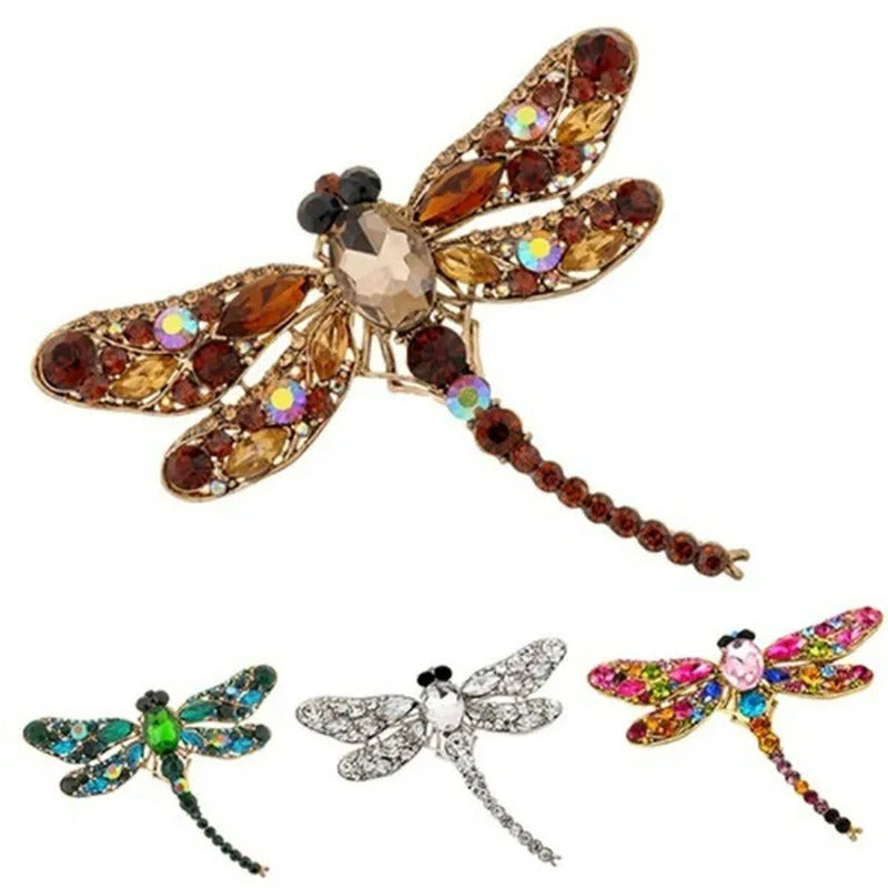 Women'S Fashion Dragonfly Brooch Lovely Rhinestone Scarf Pin Jewelry