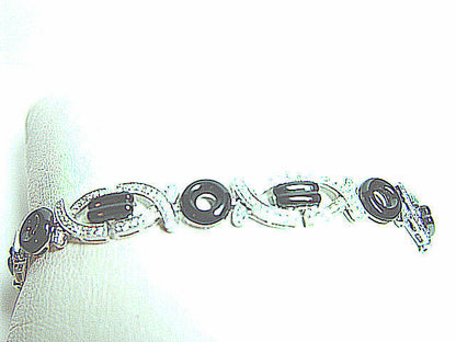 DIAMOND BLACK ENAMUEL BRACELET DIAMOND WHITE ENAMEL BLACK CABOCHON BRACELET