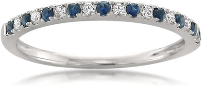 1/4 Carat Diamond, Pave-Set 14Kt White Gold Bridal Wedding Band Ring for Women (