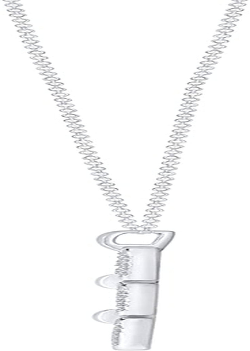 Elmas 1/6Ct round White Diamond 925 Sterling Silver Bar Link Drop Pendant Neckla