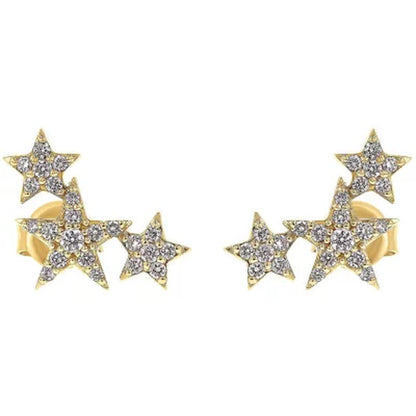 0.25 CT. T.W. Triple Star Earrings in 14K Gold