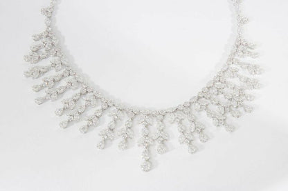 Grand Diamond Drop Necklace  31.68 carats of multi shape white diamonds F VS1/2